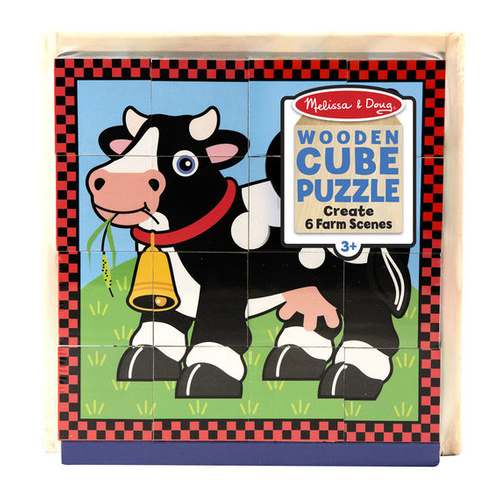 Melissa & Doug Cube Puzzle - Farm Animals 16pc