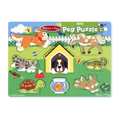 Melissa & Doug Peg Puzzle - Pets 8pc
