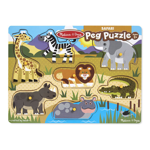 Melissa & Doug Peg Puzzle - Safari 8pc
