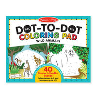 Melissa & Doug Dot-to-Dot Colouring Pad ABC 123 - Wild Animals