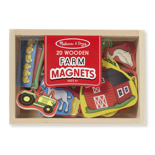 Melissa & Doug Magnetic Learning - 20 Wooden Farm Magnets