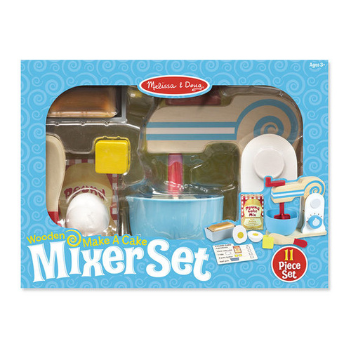 Melissa & Doug Kitchen Play - Wooden Make-a-Cake Mixer Set