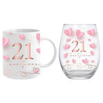 21st Birthday Mug & Stemless Wine Glass Set