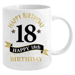18th Birthday White & Gold Mug