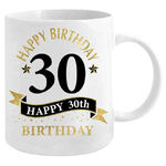 30th Birthday White & Gold Mug