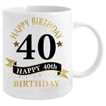 40th Birthday White & Gold Mug