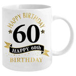 60th Birthday White & Gold Mug