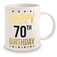 Gold Foil 70th Birthday Mug