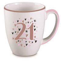 21st Birthday Pastel Heart Mug