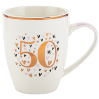 50th Birthday Pastel Heart Mug
