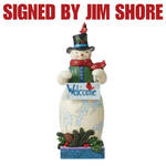 Jim Shore Heartwood Creek - Snowman Statue with Sign (Signed by Jim Shore)
