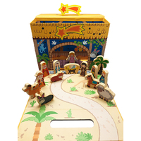 Religious Gifting Christmas Childrens Wooden Portable Nativity Set 