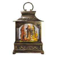 Religious Gifting Christmas Water Lantern - Wise Men Nativity Brown