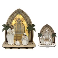 Religious Gifting Nativity Holy Family Scene With Light