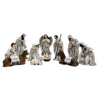 Religious Gifting Silver Nativity Set - 11 Piece