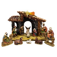 Religious Gifting Childrens Nativity Set & Stable - 11 Piece