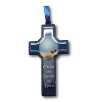 Wooden Cross Hanging Ornament - Christ The Saviour