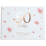 Paper Heart 50th Birthday Guest Book