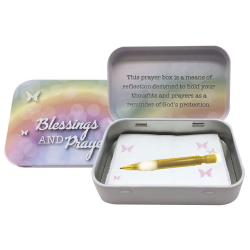 Tin Prayer Box With Notes - Blessing