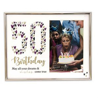 50th Birthday Glitter Photo Frame