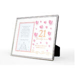 Paper Hearts 21st Birthday  Silver-Edged Photo Frame