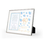 Paper Hearts 40th Birthday Silver-Edged Photo Frame