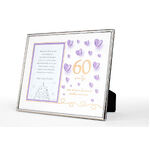 Paper Hearts 60th Birthday Silver-Edged Photo Frame