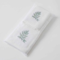 Pilbeam Living - Green Leaf Hand Towel & Face Washer Set