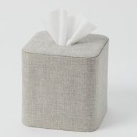 Pilbeam Living - Aura Grey Square Tissue Box Holder