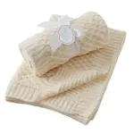 Pilbeam Jiggle & Giggle - Cream Basket Weave Knit Blanket