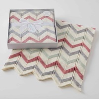 Pilbeam Jiggle & Giggle - Blush Zig-Zag Knit Blanket