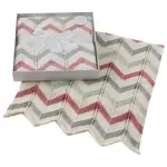 Pilbeam Jiggle & Giggle - Blush Zig-Zag Knit Blanket