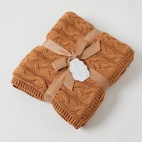 Pilbeam Jiggle & Giggle - Biscuit and Cream Aurora Cable Knit Baby Blanket