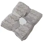 Pilbeam Jiggle & Giggle - Silver And Cream Aurora Cable Knit Baby Blanket