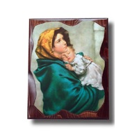 Hanging Wood Plaque - Madonna And Child