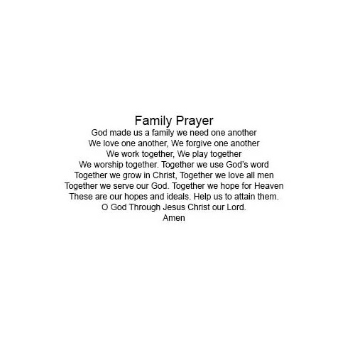 Hanging Wood Plaque with Prayer - Family Prayer