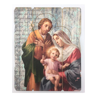 Vintage Hanging Saint Plaque - Holy Family