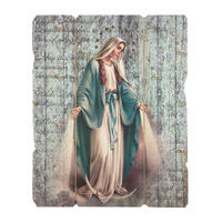 Vintage Hanging Saint Plaque - Miraculous Mary