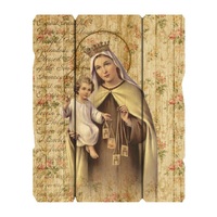 Vintage Hanging Saint Plaque - Our Lady of Mount Carmel