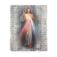 Vintage Hanging Saint Plaque - Divine Mercy