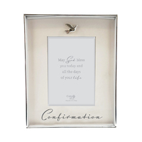 Silver Confirmation Photo Frame - Dove Motiff
