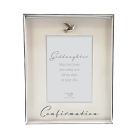 Silver Confirmation Photo Frame - Goddaughter Dove Motiff