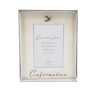 Silver Confirmation Photo Frame - Granddaughter Dove Motiff