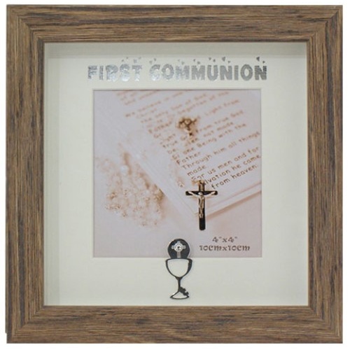 First Communion Photo Frame - Timber Look