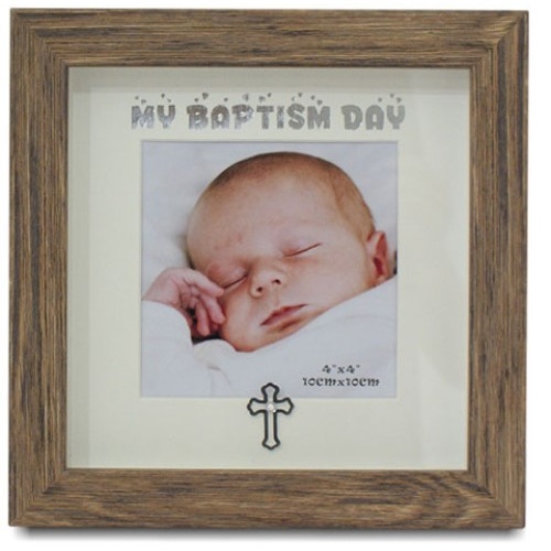 My Baptism Day Photo Frame - Timber Look