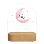 Night Light LED - Moon and Back Pink