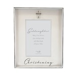 Silver Christening Photo Frame with Motiff - 4x6 - Goddaughter