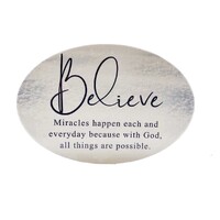 Home Warmer Ceramic Oval Plaque - Believe