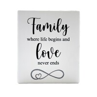 Infinity Message Plaque - Family