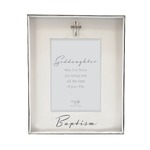 Silver Baptism Photo Frame with Motiff - 4x6 - Goddaughter